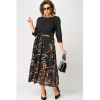 Платье Eva Grant 7216C черый+принт Платье Eva Grant 7216C черый+принт