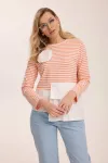 Кофта Kaloris 2183-1 коралловый+бевый