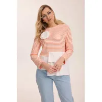 Кофта Kaloris 2183-1 коралловый+бевый