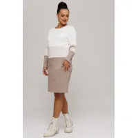 Платье Галеан Cтиль 915 бежевый с коричневым