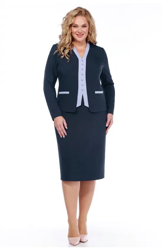 Платье Линия-Л Б-2036 серо-синий