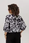 Блузка Anelli 1779 черно-белые цветы