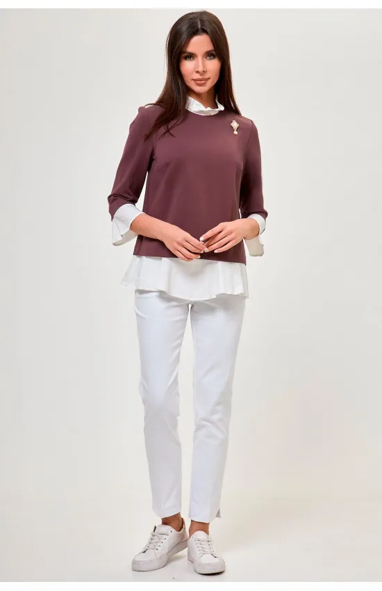 Блузка Anelli 604 коричневый