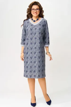 Платье Fita 5091 Роксана серо-синий