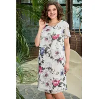 Платье Moda-Versal 2327 молочный+фиолетовый