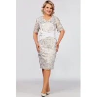 Платье Mira Fashion 5221-2 белый+бежевый