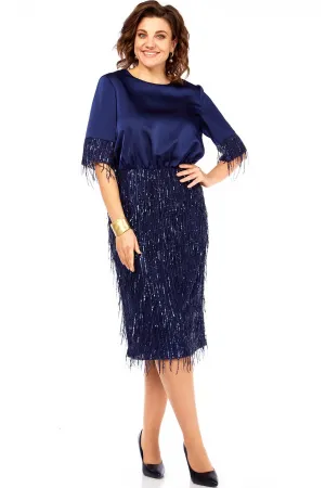 Платье Ольга Стиль С982 синий