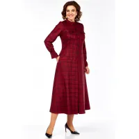 Платье Celentano 5078 бордовая клетка Платье Celentano 5078 бордовая клетка
