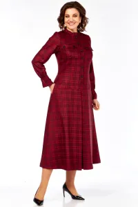 Платье Celentano 5078 бордовая клетка