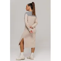 Платье Галеан Cтиль 995 бежевый с серым