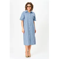 Платье Орхидея Люкс 1540 Синий, белый