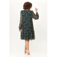 Платье Дали 4560.1 зелень с бежевым