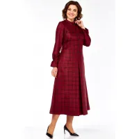 Платье Celentano 5078 бордовая клетка