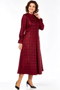 Платье Celentano 5078 бордовая клетка