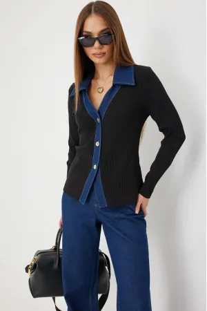 Кофта Vesnaletto 4318 черный+синий