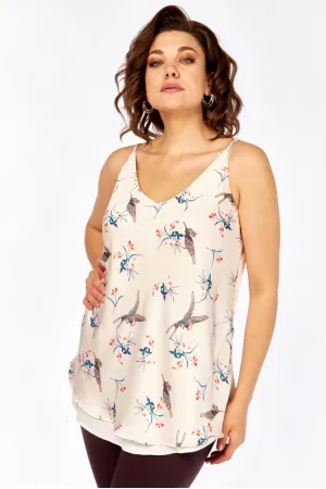 Блузка Avenue 0346 молочный, дизайн птички