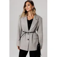 Пиджак Laikony L-363 серо-бежевый