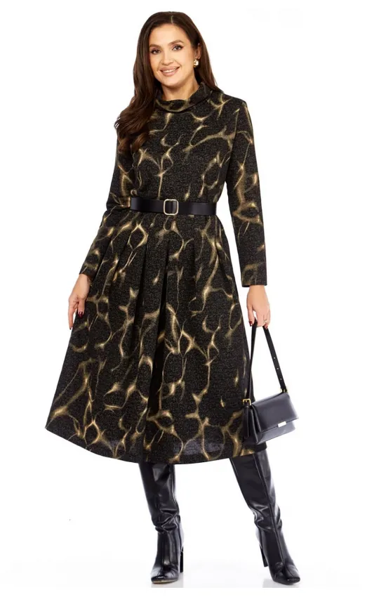 Платье Милора-Стиль 1164/1 черный с разводами