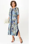 Платье Michel Chic 2168 голубой + цветы