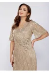 Платье Mira Fashion 5394-2 бежевый