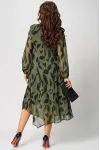 Платье Eva Grant 7122A принт олива Платье Eva Grant 7122A принт олива