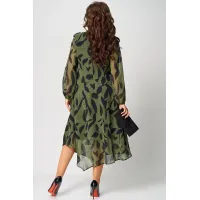 Платье Eva Grant 7122A принт олива Платье Eva Grant 7122A принт олива