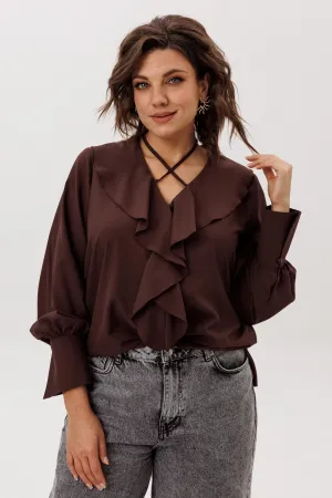 Блузка Anelli 1679 Пряный какао