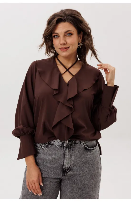 Блузка Anelli 1679 Пряный какао