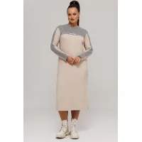 Платье Галеан Cтиль 995 бежевый с серым