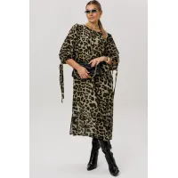 Платье Anelli 1733 Зеленый леопард