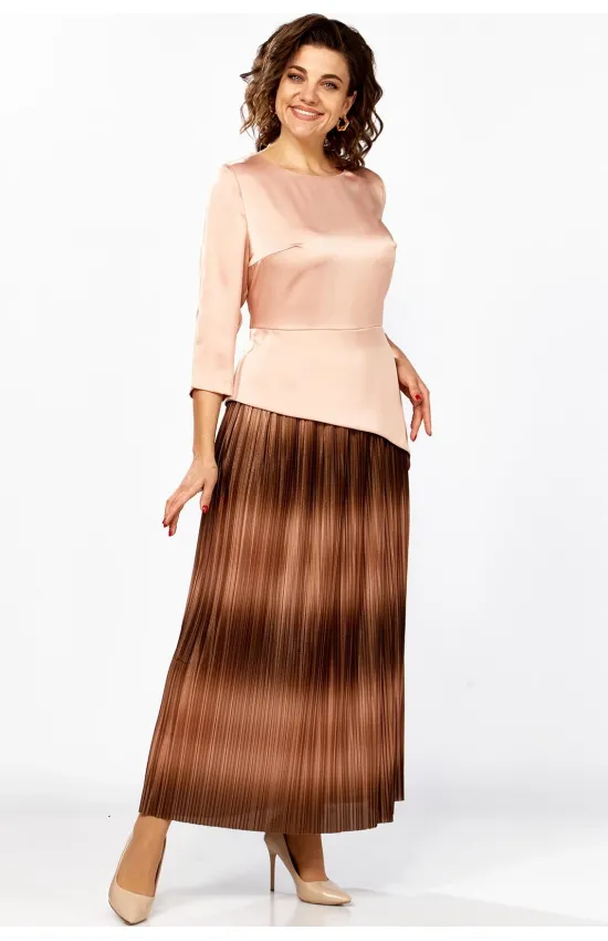 Платье Mira Fashion 5620 оттенки бежевого