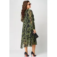 Платье Eva Grant 7122A принт олива Платье Eva Grant 7122A принт олива