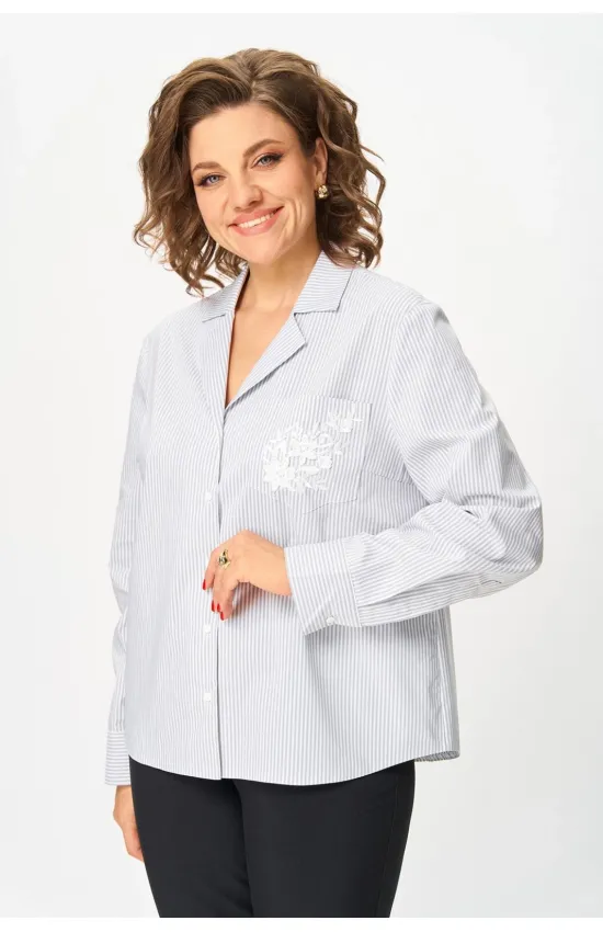 Блузка Svetlana Style 2168 голубая полоска