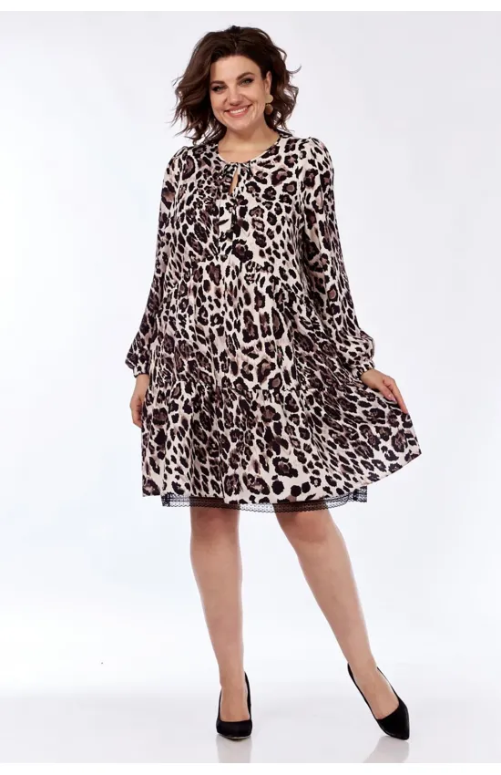 Платье Милора-Стиль 1035 леопард