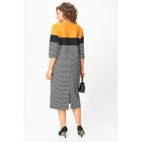 Платье Michel Chic 2188 гусиная лапка+горчица