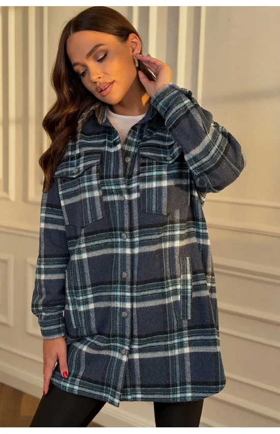 Кардиганы Dilanavip 2127 голубая клетка