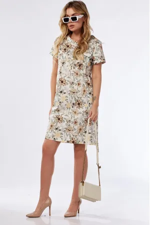 Платье Lady Style Classic 1819/2 Бежевый с оливковым