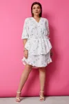 Платье Begimoda 1056 шалфей на белом