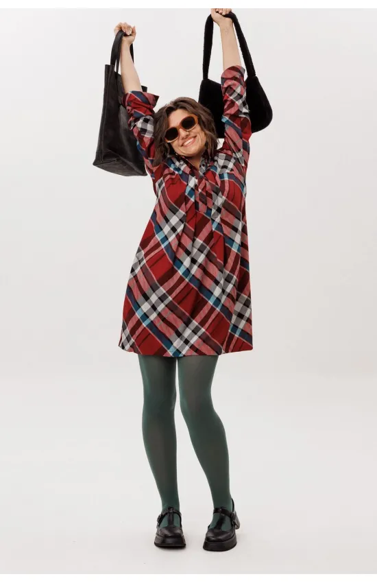 Платье Anelli 1769 Бордовая шотландка