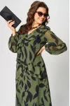Платье Eva Grant 7122A принт олива Платье Eva Grant 7122A принт олива