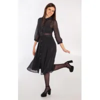 Платье I3I Fashion 102/1 черное в белый горошек