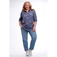 Блузка Таир-Гранд 62443 джинс-газета