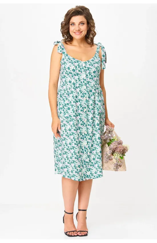 Платье Michel Chic 2130 бирюза + цветы