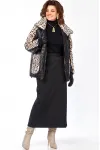 Куртка Lady Secret 7294 черный+леопардовый мех