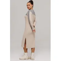 Платье Галеан Cтиль 995 бежевый с серым