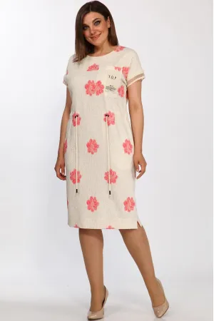Платье Lady Style Classic 2277/3 Молочный с коралловым