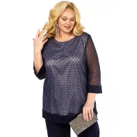 Блузка Элль-Стиль 2435/1 а темно-синий