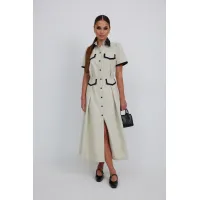 Платье Vesnaletto 4401 оттенки бежево-серый