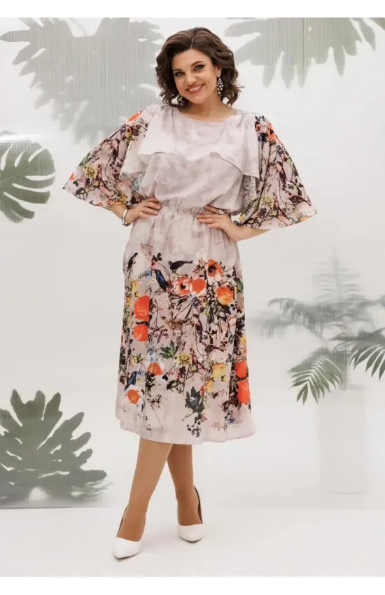Платье Mira Fashion 5672 пастельный мультиколор