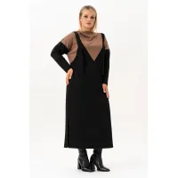 Платье Algranda 4092 Черный,Светло-коричневый